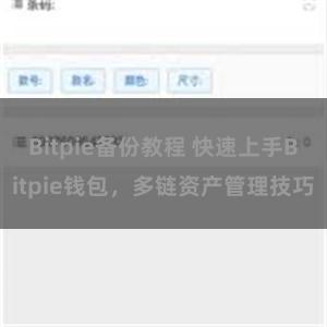 Bitpie备份教程 快速上手Bitpie钱包，多链资产管理技巧